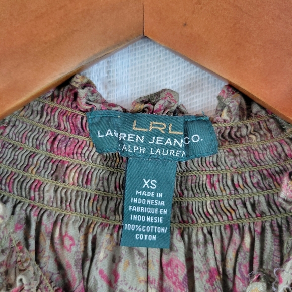 Ralph Lauren Jeans Co 100% Cotton Peasant Blouse Top Size‎ Extra Small - Picture 4 of 9